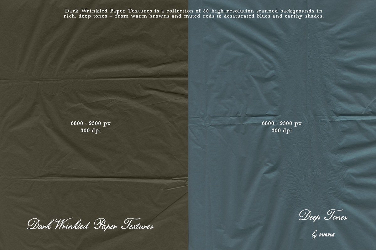 Dark Wrinkled Paper Textures, a Texture Graphic by Purple (Photo 12 of 16)