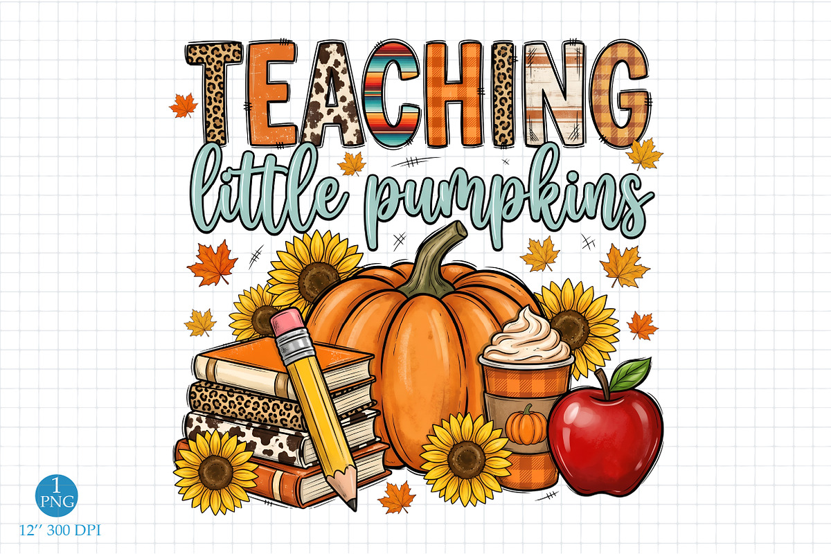 Teaching Little Pumpkins Png, a Seasonal Illustration by Libby Wishes (Photo 1 of 4)