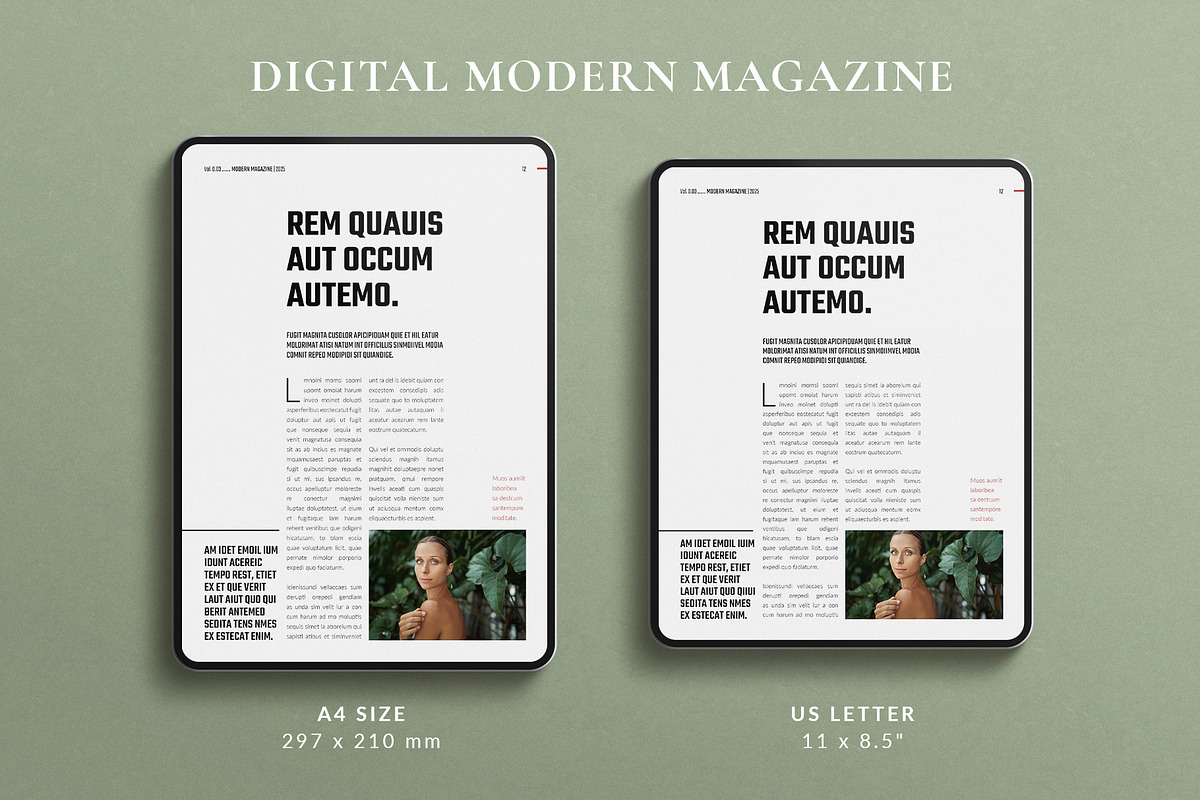Digital Magazine Layout Template, a Magazine Template by TemplatesForest