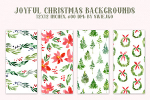 Joyfull Christmas Patterns, Seamless