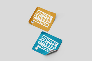 Square Sticker Mockup