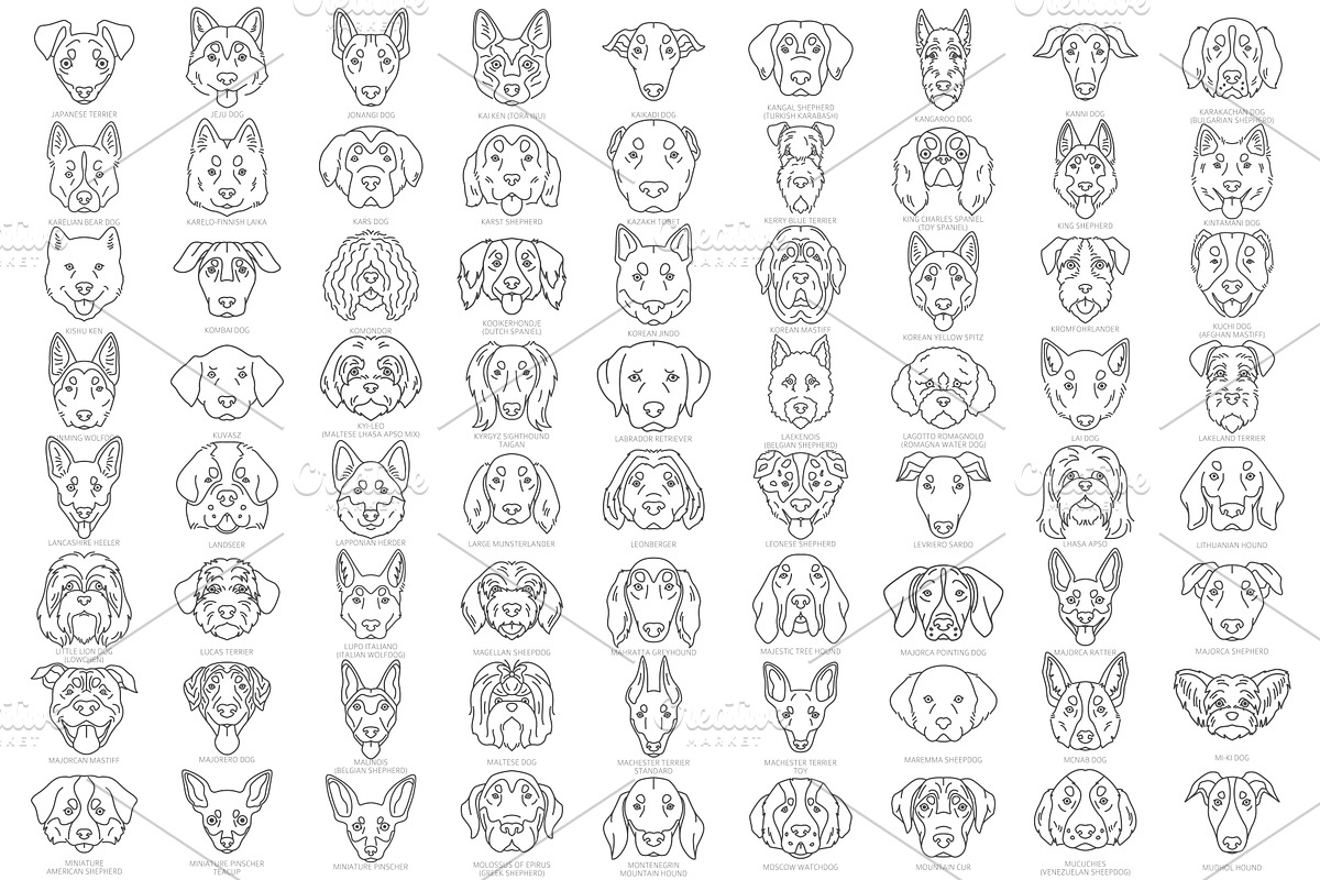 Dog Head Silhouettes Bundle, an Object Graphic by pet design shop (Photo 7 of 12)