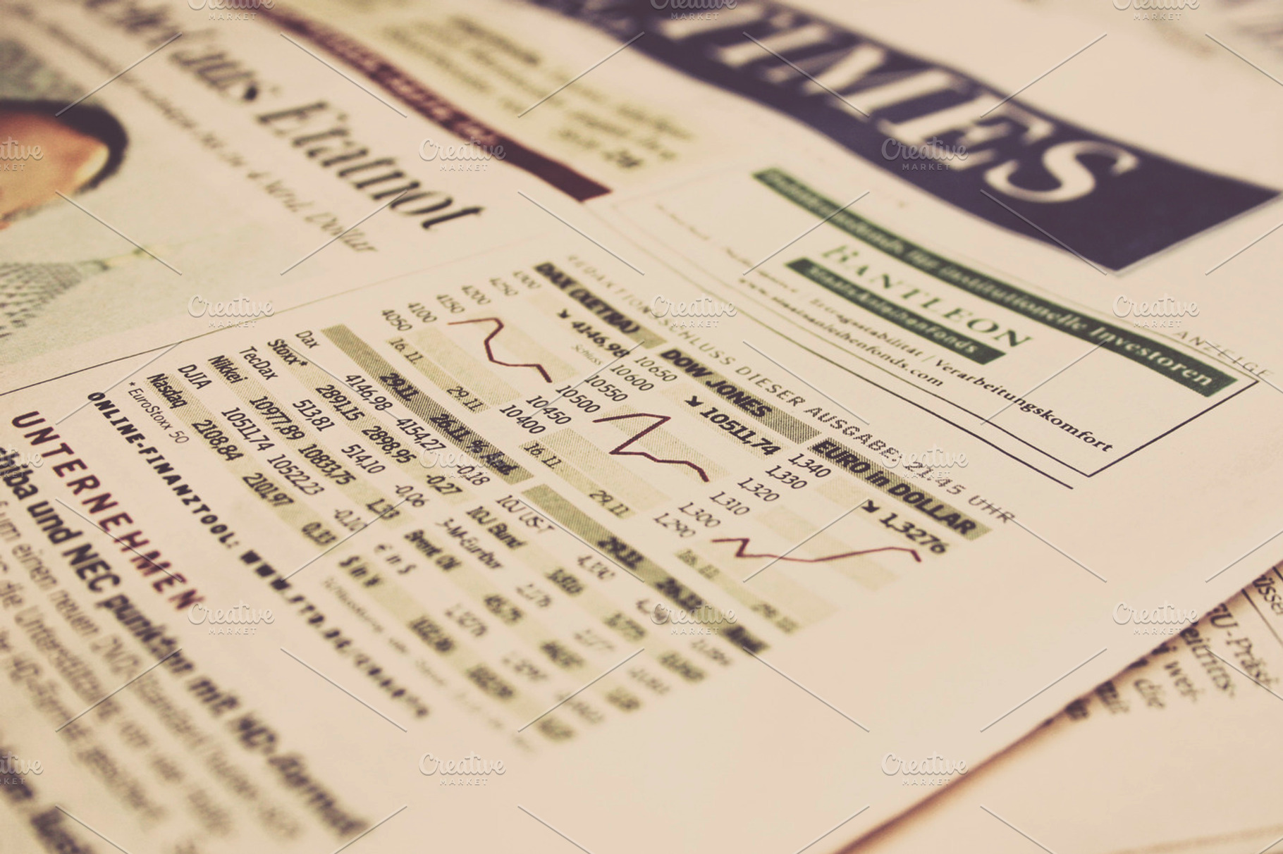 Wall Street Chart Newspaper