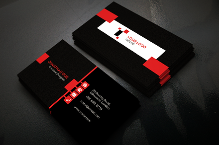 Black Business card, a Card Template by NasirGrfx