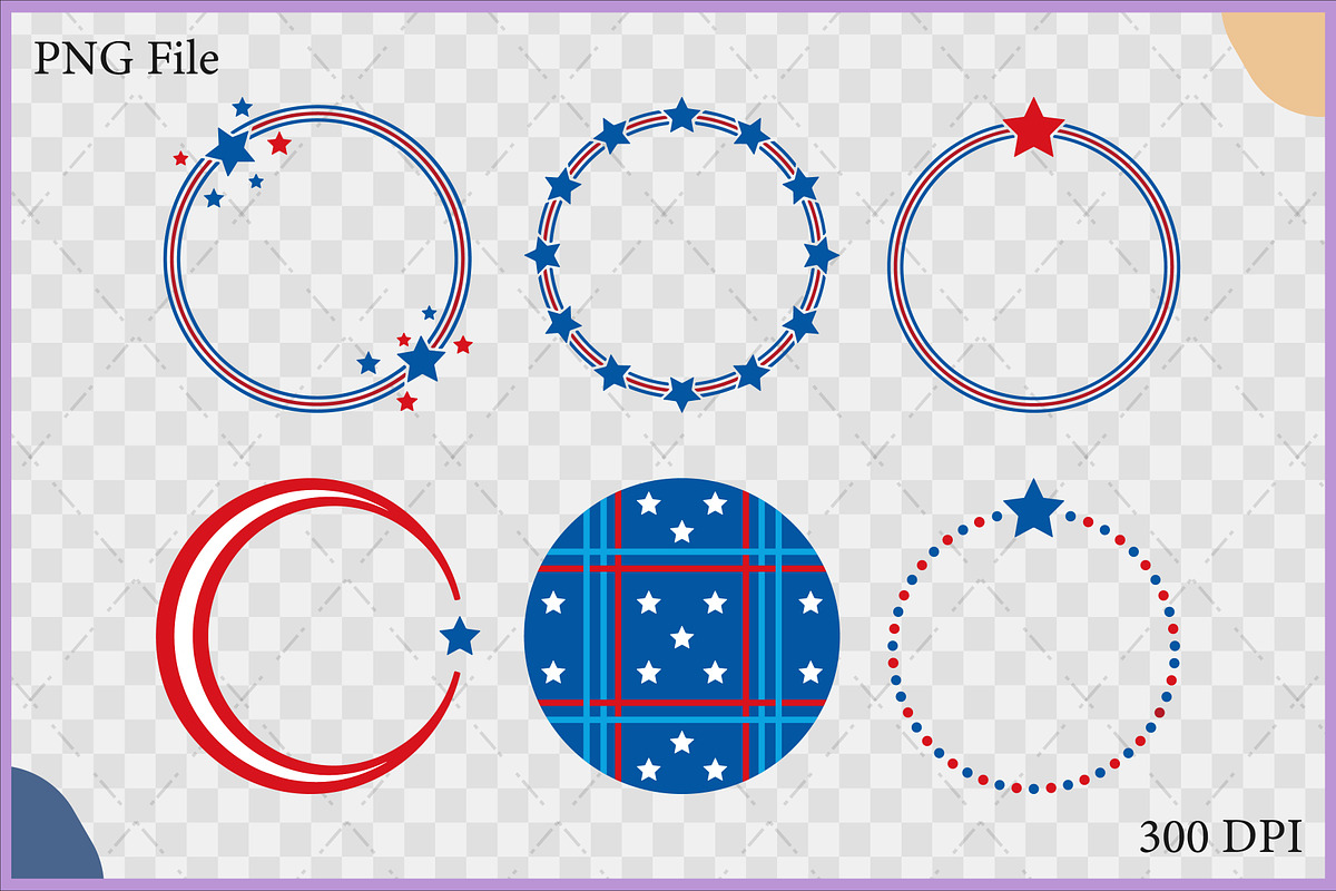 USA Patriotic Circle Frame SVG Set, a Decorative Illustration by Gfx Expert Team (Photo 2 of 3)