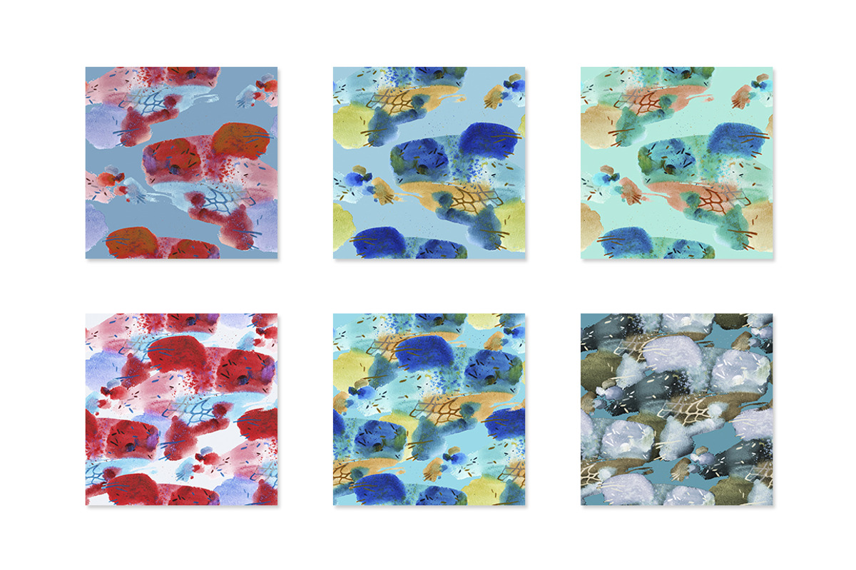 Abstract Watercolor Patterns Set, a Pattern Graphic by GALAKAM (Photo 11 of 15)