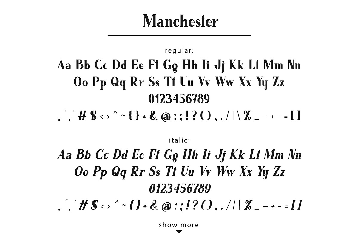 Manchester. Serif family preview 7