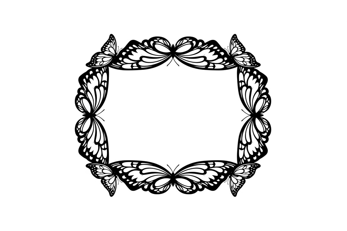 Butterfly Floral Vintage Frame Bundl, an Illustration by Creativeshirt (Photo 2 of 51)
