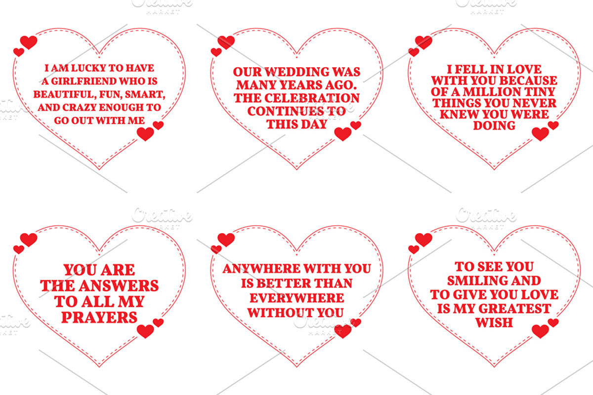Nine Love Quotes. Set 6/26, a Decorative Illustration by sibgat