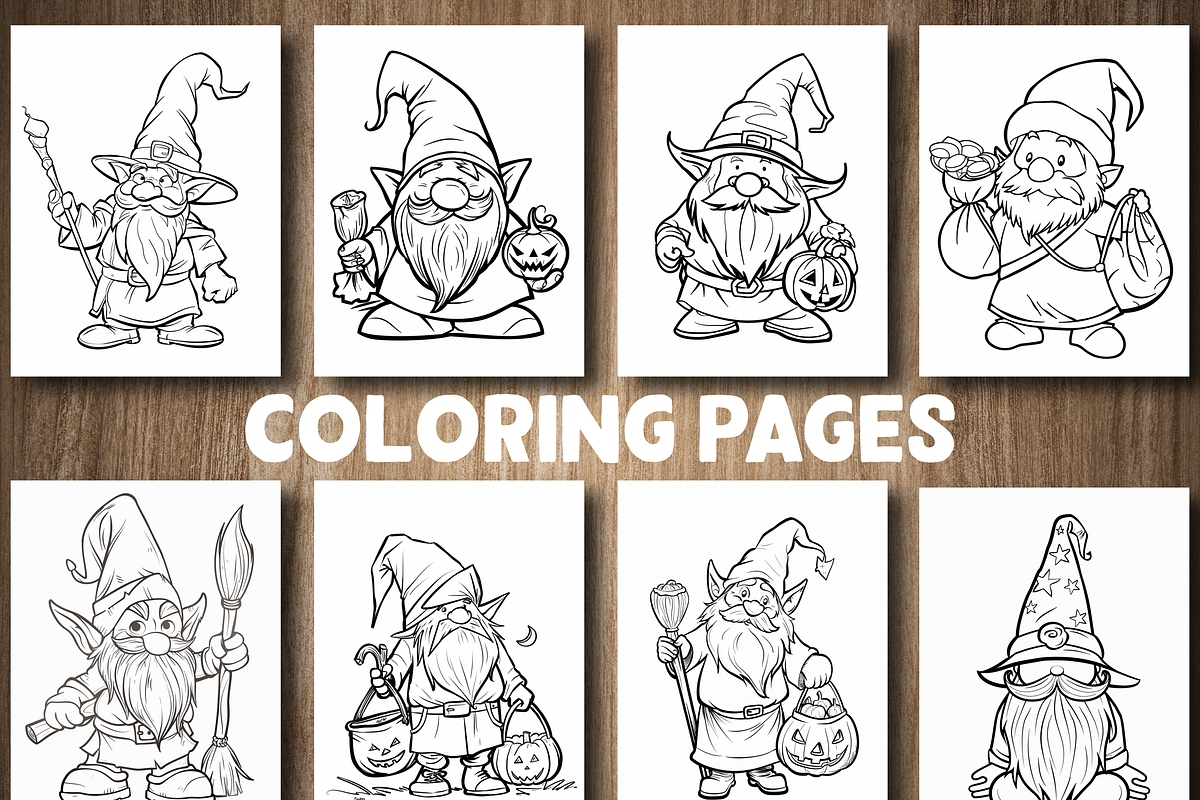 100 Gnome Coloring Pages For Adults, a Healthcare Illustration by Design Station (Photo 3 of 5)