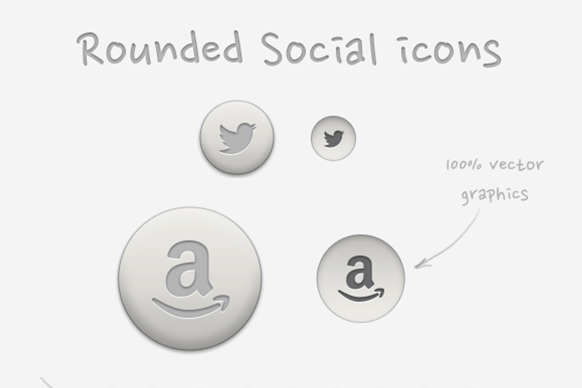 Rounded Social Icons | PSD, PNG... preview 2