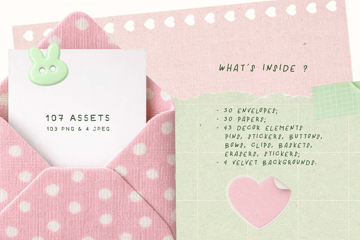 Playful Pastel Stationery, an Object Graphic by DigARTbyHavroshka (Photo 3 of 12)