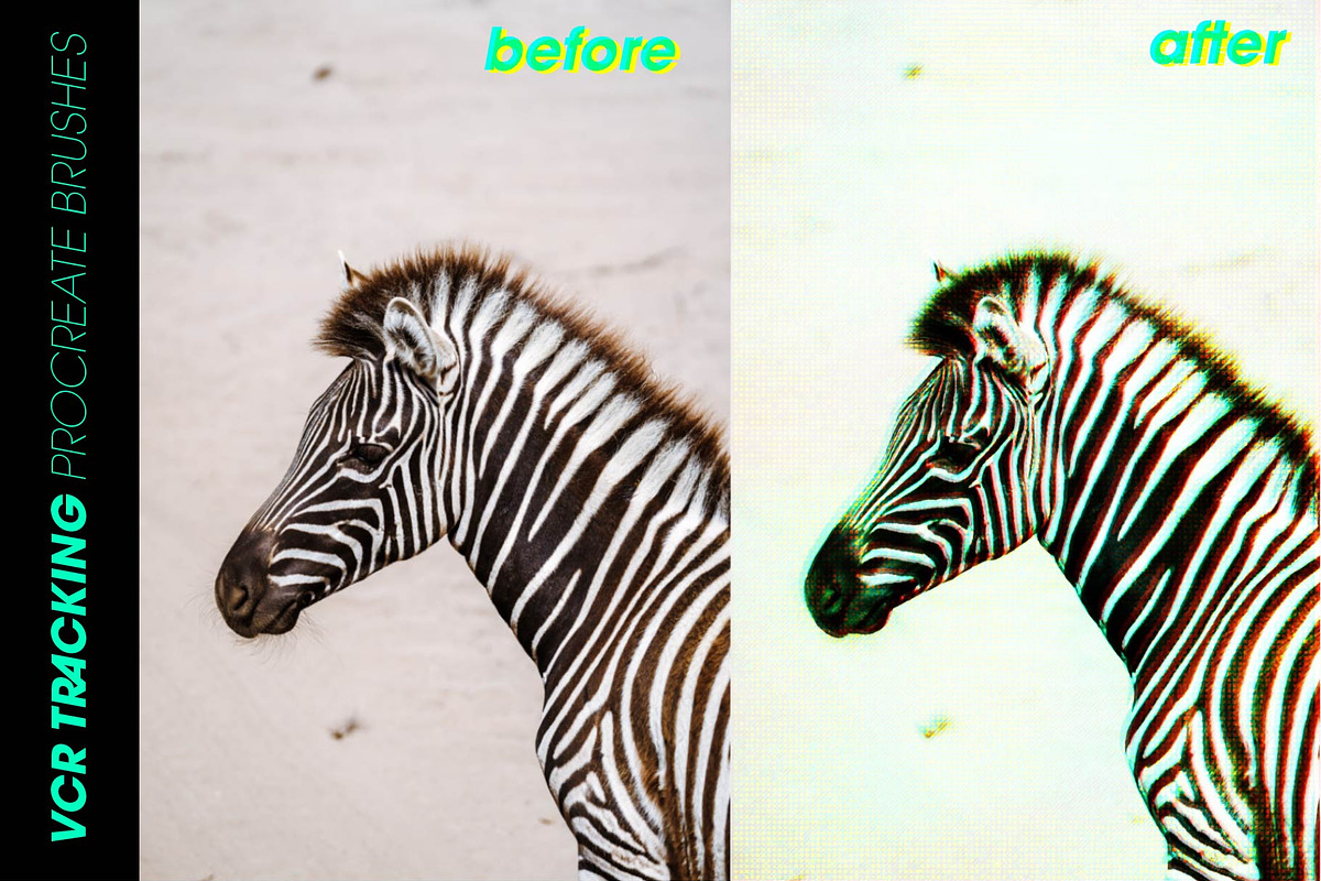 VCR Tracking Procreate Brushes, a Brush Add-On by LuOtero (Photo 2 of 6)
