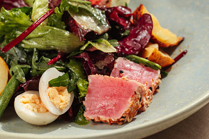 Asian style salad with tuna pieces, a Food & Drink Photo by Fascinadora
