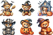 Halloween Teddy Bear Clipart, an Illustration by CraftArtStudio (Thumbnail 3 of 6)
