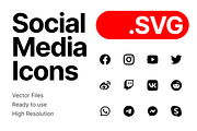 Social Media Icons SVG Vector Pack, a Solid Icon by Design Bits (Thumbnail 1 of 5)