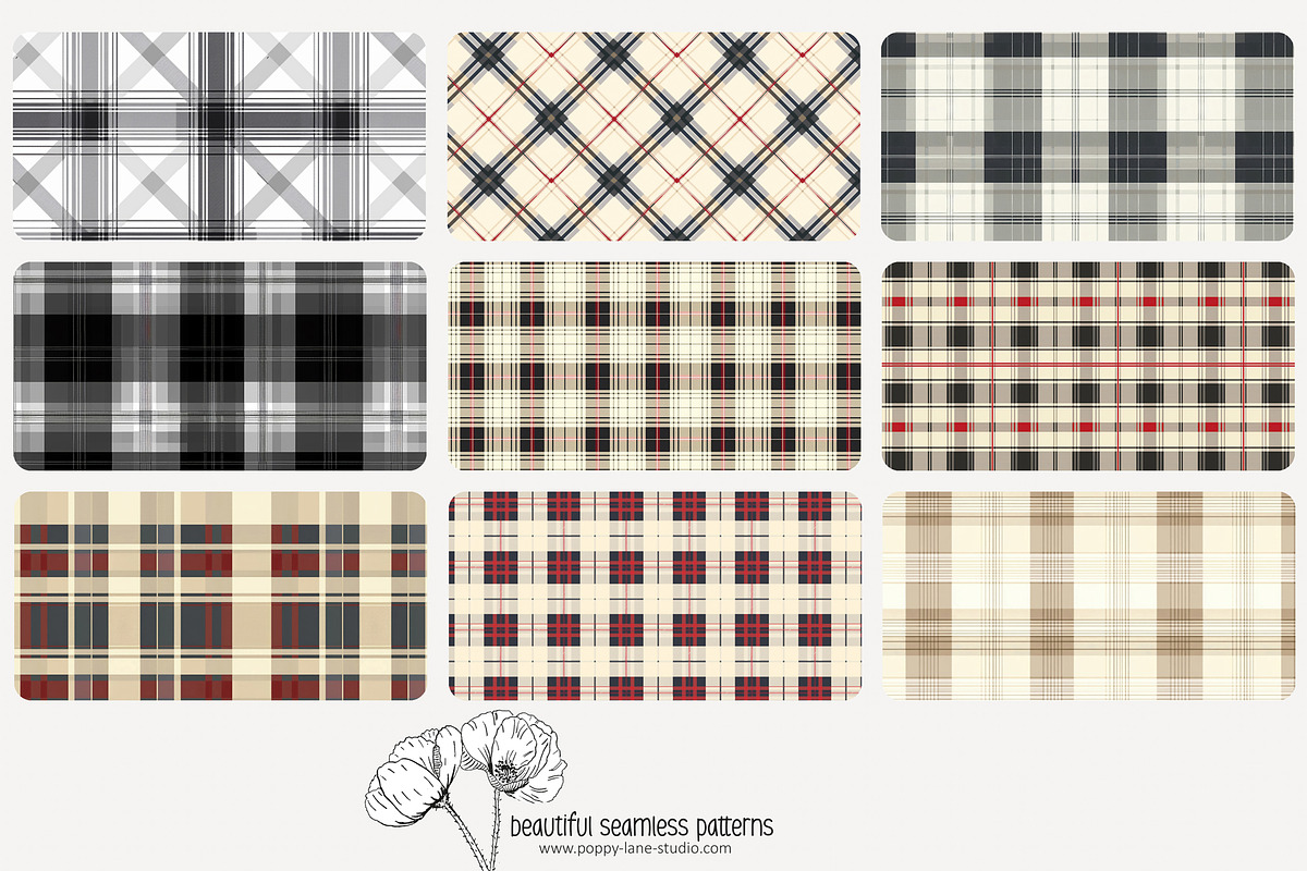80 neutral plaid seamless pattern, a Pattern Graphic by Poppy Lane Studio (Photo 10 of 11)