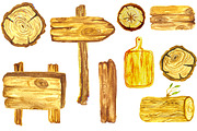 Wooden planks and textures set, an Illustration by mcherevan (Thumbnail 1 of 2)