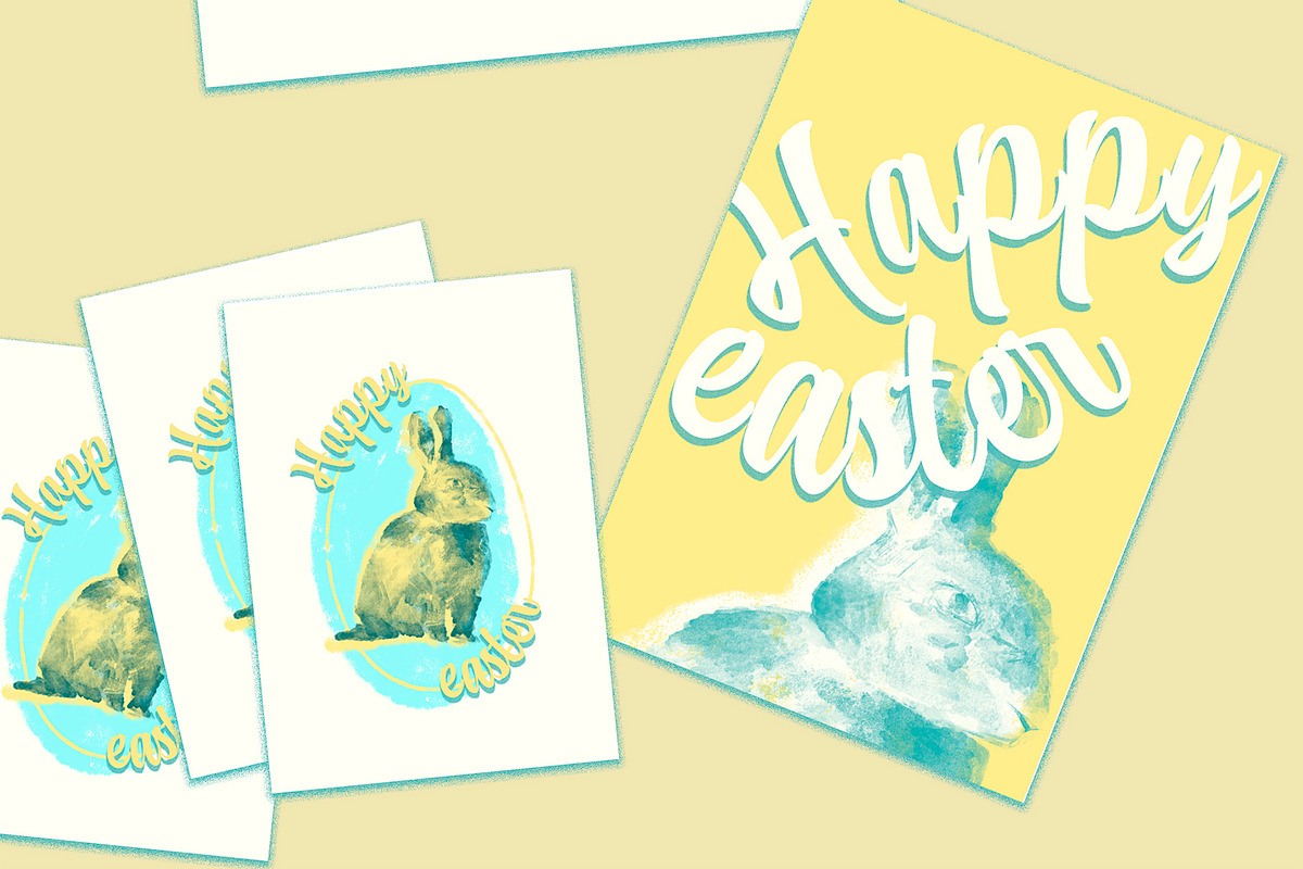 Happy Easter Rabbit Print Set, a Print Template by McLittle Stock (Photo 3 of 3)
