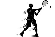 A dynamic Tennis Player Silhouettes, an Illustration by Amazin_art (Thumbnail 18 of 31)