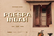Poespa Indah - Old Type, a Sans Serif Font by ikiiko (Thumbnail 1 of 6)