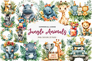 Baby Safari Png, Baby Jungle Animals, an Illustration by CreationArt (Thumbnail 1 of 5)