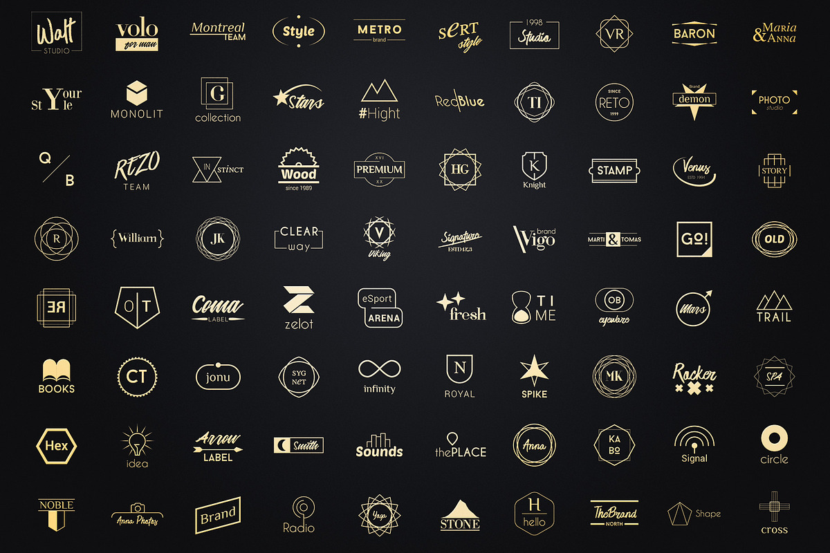 100 Minimalistic Logo Templates, a Branding & Logo Template by Krukowski Graphics (Photo 6 of 6)