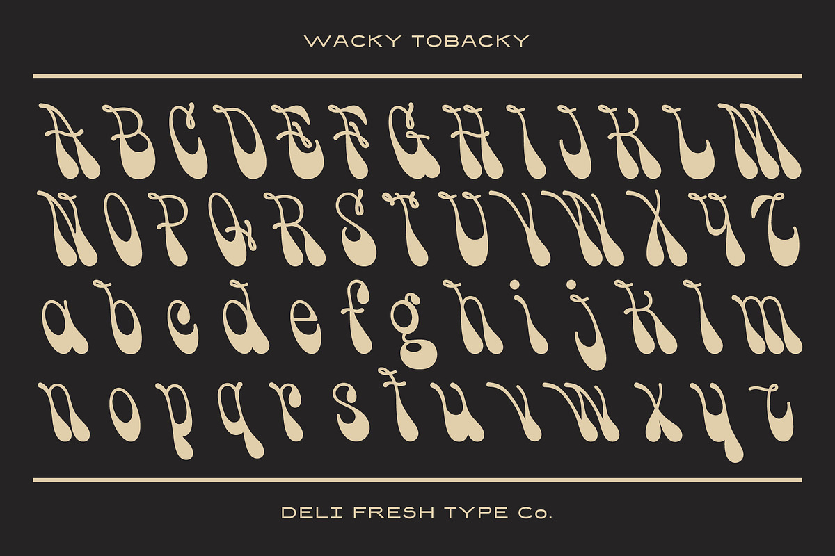 Wacky Tobacky: A Psychedelic Script, a Script Font by DeliFreshTypeCo. (Photo 2 of 10)