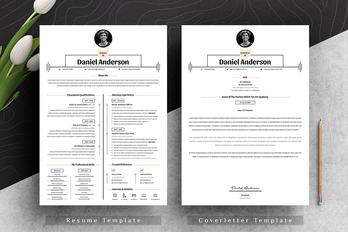 Resume Cv Template Word Apple Pages, a Resume Template by Tbunny (Photo 2 of 4)