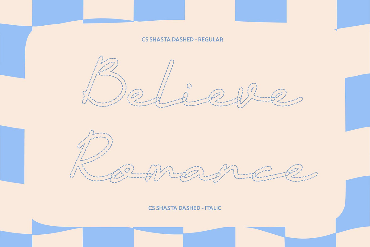 CS Shasta Dashed, a Script Font by Craft Supply Co. (Photo 2 of 8)