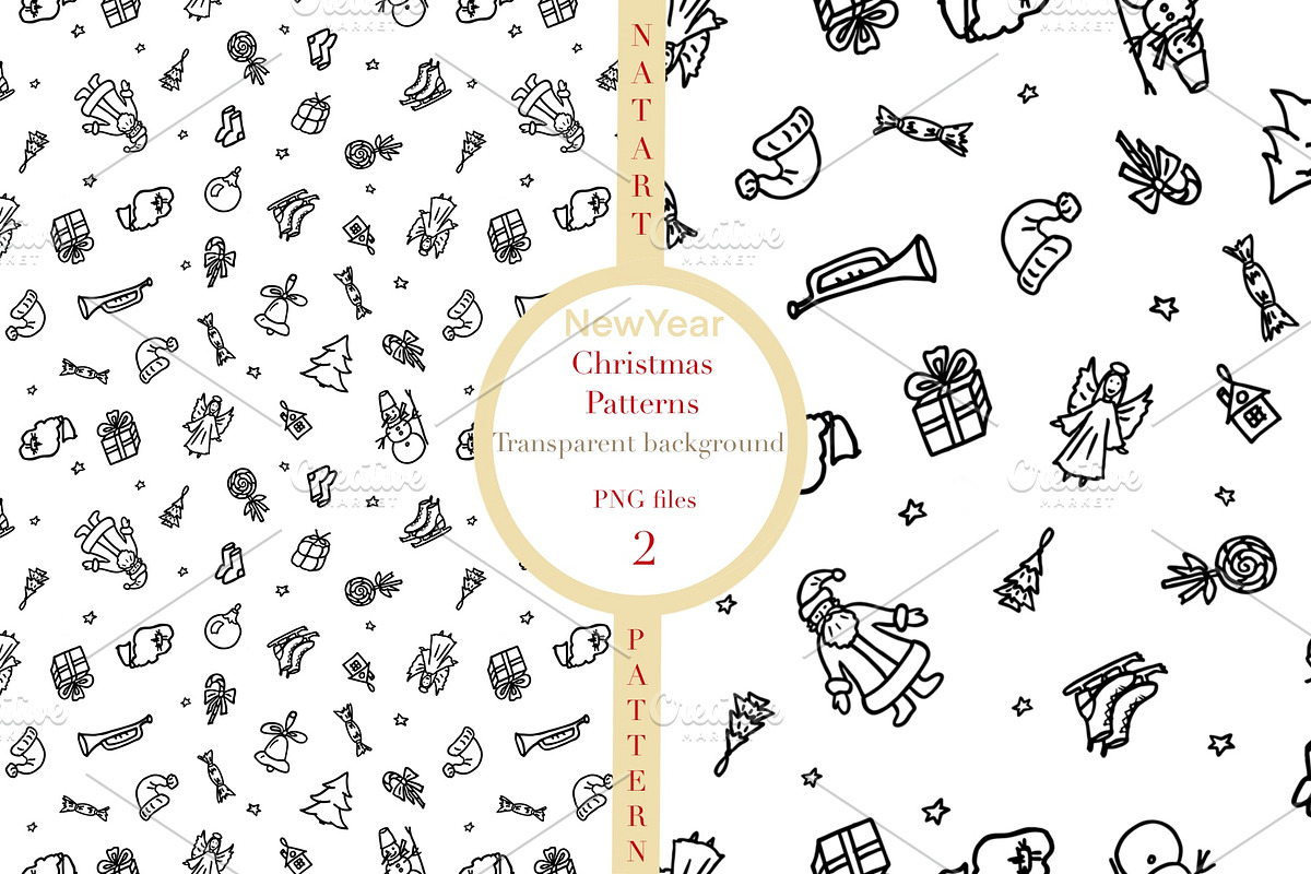 Line art Winter seamless Pattern PNG, a Seasonal Illustration by NatArt (Photo 1 of 4)