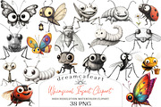 Whimsical Insect Clipart Set, an Illustration by DreamCafeArt (Thumbnail 1 of 7)