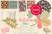 Autumn Leaves Seamless Patterns, a Pattern Graphic by RabbitAndPencil (Thumbnail 1 of 6)