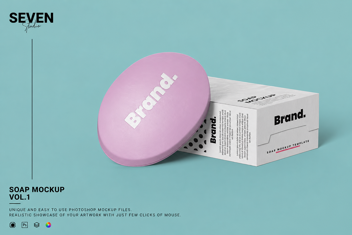 Hand Soap Box Mockup, an Advertising Mockup by Se٧enStudio (Photo 1 of 2)