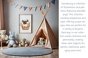 Pugs Clipart Set, an Animal Illustration by AG Mockups (Thumbnail 5 of 6)