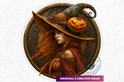 Halloween Witches Medaillons, a Seasonal Illustration by ThatsDesignArt (Thumbnail 11 of 16)