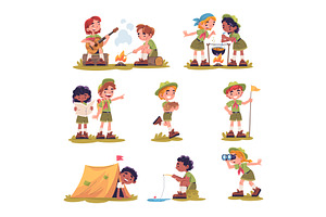 Kids scouts. Child scout cartoon, a Graphic by Stock-Smart-Start