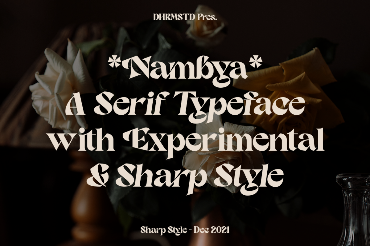 Nambya - Sharp Serif Typeface, a Serif Font by Dharmas Foundry (Photo 2 of 15)
