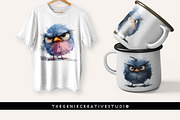 Fluffy Grumpy Bird PNG Clipart Set, an Animal Illustration by Geniecreativestudio (Thumbnail 7 of 9)