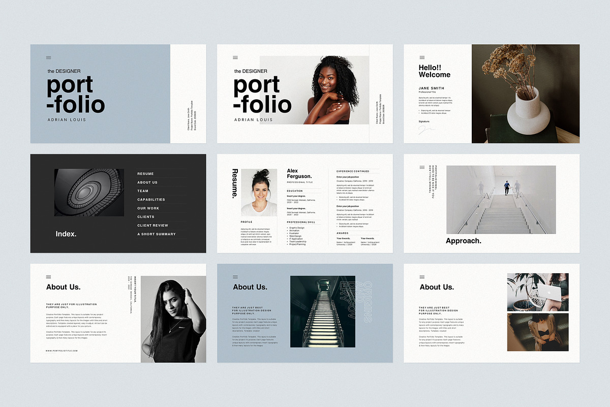 Minimal Portfolio Canva Template, a Presentation Template by ...