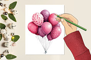 Pink Kids Birthday Clipart, an Illustration by RobertsArt (Thumbnail 3 of 7)
