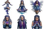 Fantasy Winter Girls Clipart Bundle, an Illustration by Craft Nest (Thumbnail 7 of 11)