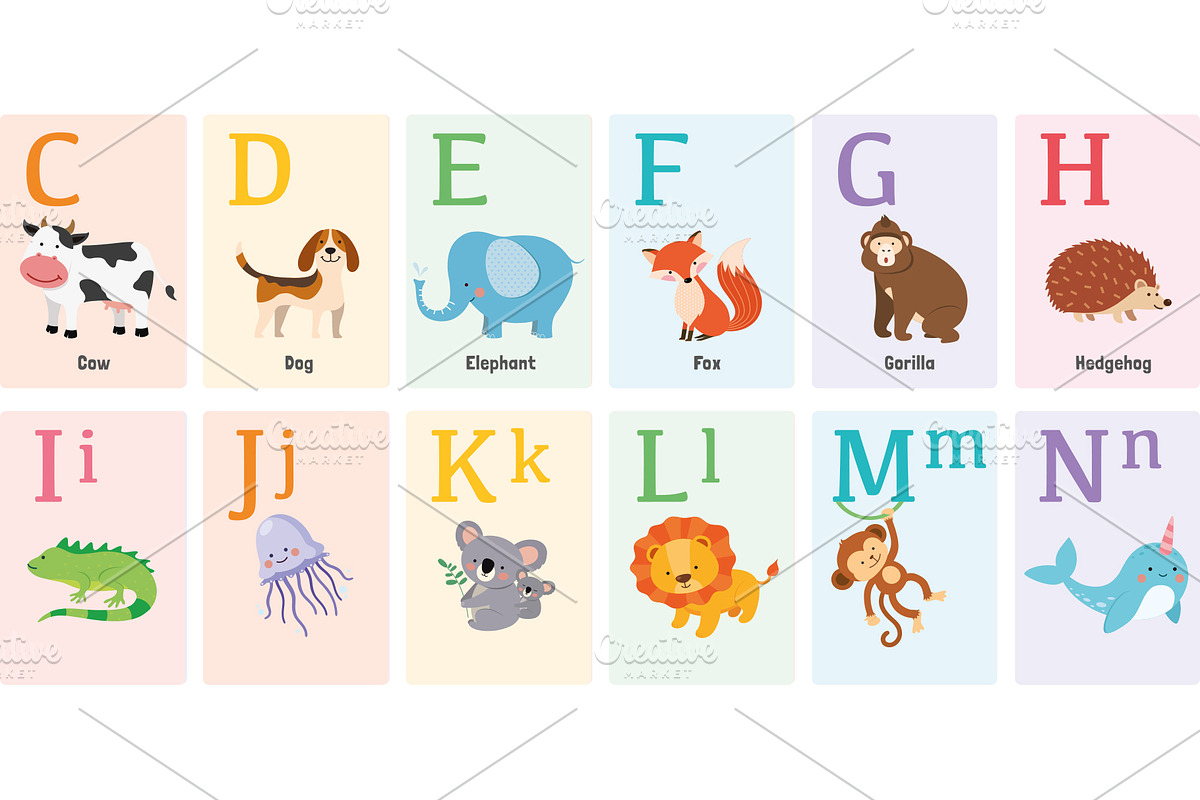 Cute Animal Alphabet Illustration, an Animal Illustration by GennyOnThePaper (Photo 2 of 3)