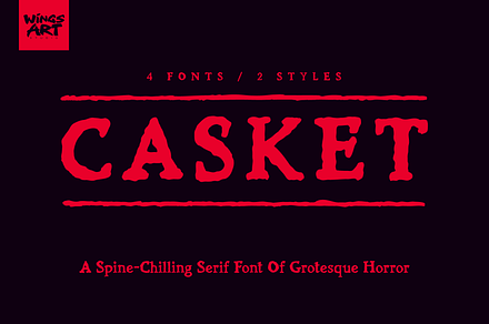 Casket - A Spine-Chilling Serif Font, a Serif Font by Wingsart Studio