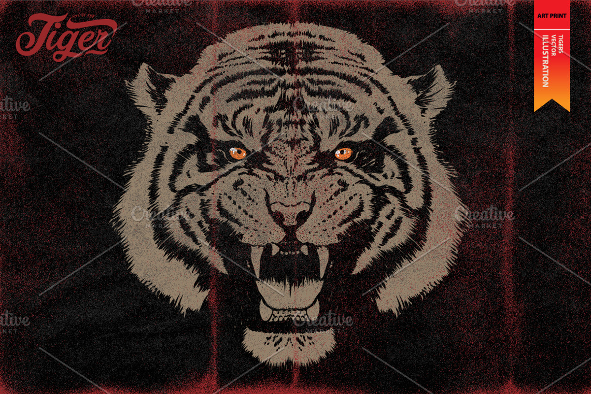 EYE OF THE TIGER-Vector illustration, an Animal Illustration by Artistic & Unique (Photo 1 of 6)
