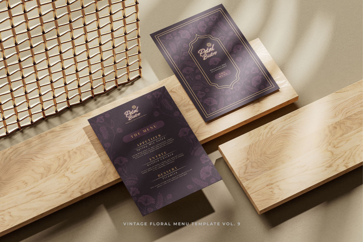 Vintage Floral Menu Vol.9, a Brochure Template by Bewalrus Studio (Photo 5 of 5)