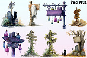 Haunted Signpost Clipart., a Graphic by CitraGraphics (Thumbnail 3 of 4)