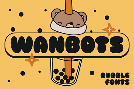 Wanbots - Bubble Fonts, a Sans Serif Font by Konstantine Studio