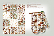 Mushrooms watercolor clip art, a Seasonal Illustration by Alena Sid (Thumbnail 11 of 13)