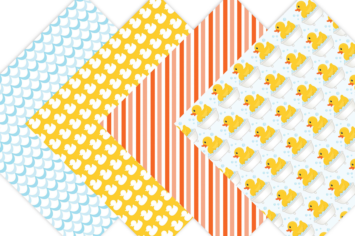 Rubber Duck Digital Scrapbook Paper, a Pattern Graphic by Leska's Digitals (Photo 3 of 4)